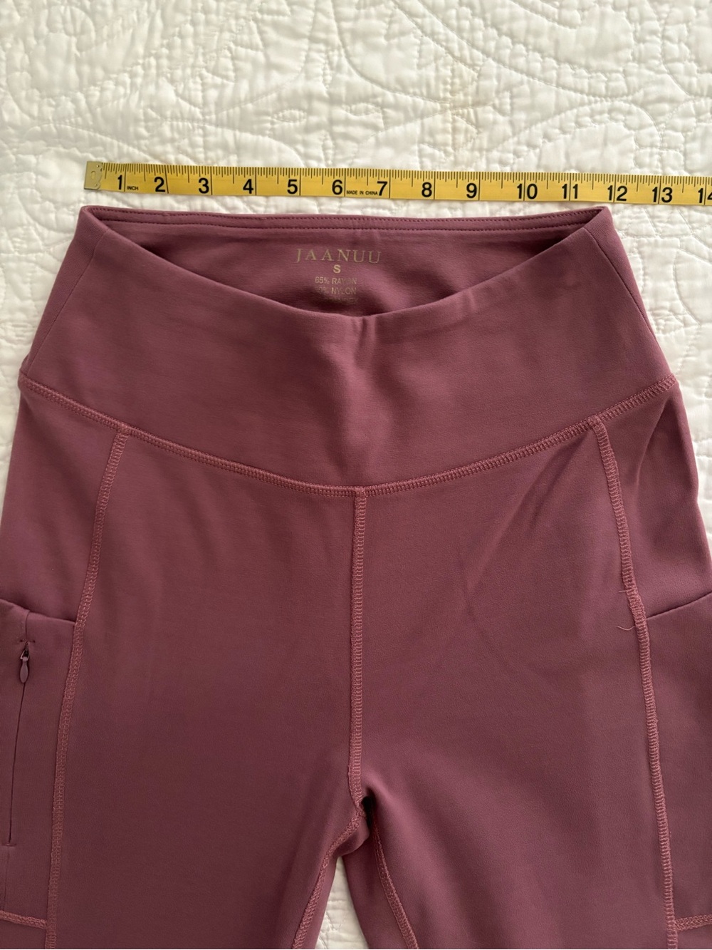 Jaanuu Scrub Set- Mauve Top With Ruffle Trim And Knit Cargo Pants-Small - Picture 11 of 16